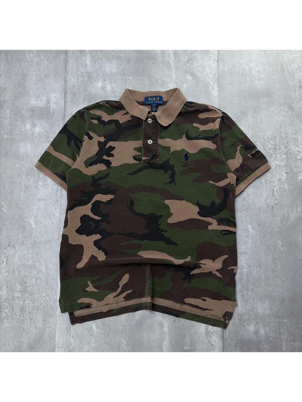 Y2K Camo Polo Ralph Lauren Grunge Skater Polo Shirt